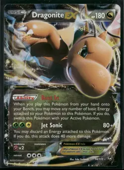 2014 Pokemon XY Furious Fists Dragonite EX 74/111 Ultra Rare Holo - Image 1