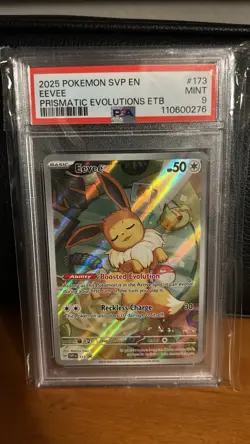 Eevee 2025 Pokemon SVP EN-SV Prismatic Evolutions ETB Promo #173 Graded PSA 9 - Image 1