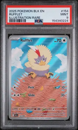 Pokemon TCG Rufflet 154/086 Black Bolt Illustration Rare - Image 1