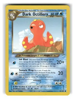 Dark Octillery 62/105 Common Neo Destiny Pokemon Unlimited Lightly Played - Image 1