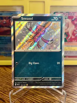Pokemon TCG SV: Paldean Fates Sneasel 182/091 Baby Shiny Near Mint - Image 1