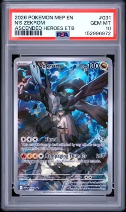 PSA 10 N's Zekrom 031 MEP Black Star Promo Ascended Heroes ETB Elite Trainer Box - Image 1