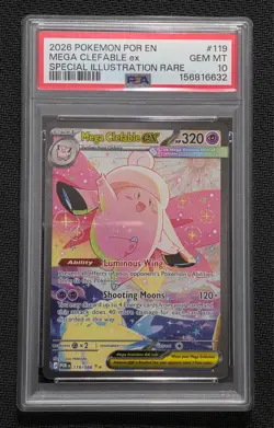 2026 POKEMON PERFECT ORDER SPECIAL ILLUSTRATION RARE MEGA CLEFABLE EX PSA 10 - Image 1