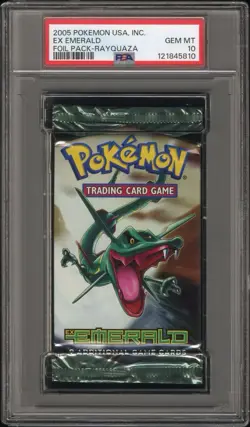 PSA 10 EX Emerald 2005 Rayquaza Booster Pack Sealed Foil English Pokemon - Image 1
