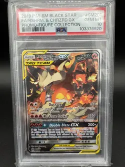 2019 Pokemon SM Black Star Promo SM201 Reshiram & Charizard GX Full Art PSA 10 - Image 2