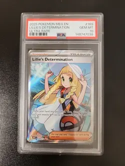 2025 Pokemon Mega Evolution Lillie's Determination Ultra Rare #169/132 PSA 10 - Image 1