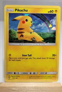 Pikachu 28/73 Cracked Ice Holo Promo Pokemon TCG 2017 Shining Legends Deck LP - Image 1