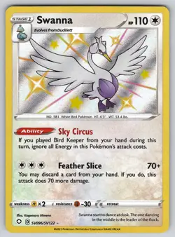 Swanna SV096/SV122 Shining Fates Shiny Vault NM Pokemon Shiny Rare - Image 1