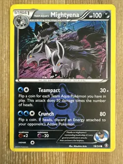 Pokemon TCG Team Aqua's Mightyena Double Crisis 18/34 Regular Common MP - Image 1