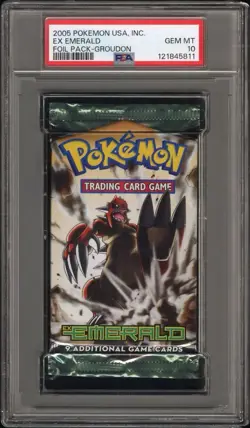 PSA 10 EX Emerald 2005 Groudon Booster Pack Sealed Foil English Pokemon - Image 1