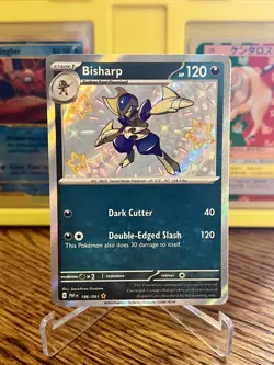 Pokemon TCG SV: Paldean Fates Bisharp 186/091 Baby Shiny Near Mint - Image 1