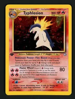 Typhlosion LP 18/111 - 1st Edition Holo Neo Genesis 🏝 Pokemon 2000 WOTC - Image 1