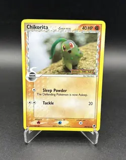 Pokemon Chikorita 44/101 - EX Dragon Frontiers Reverse Holo Stamped 2006 - NM - Image 1