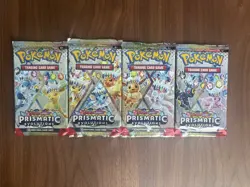 4 Pokemon Prismatic Evoluutions Booster Packs - Sealed, Unweighed - Image 1