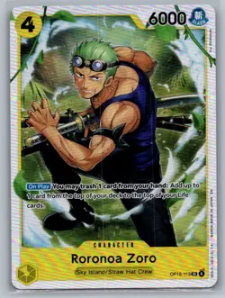 Roronoa Zoro OP15-113 Super Rare Adventure on Kami's Island One Piece Foil NM - Image 1