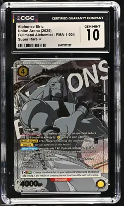 Union Arena GRADED Alphonse Elric 004 FMA SR⭐ 10 CGC ENGLISH - Image 1