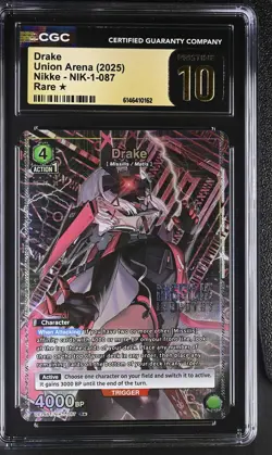 Union Arena GRADED Drake 087 Nikke R⭐ PRISTINE BLACK LABEL 10 CGC ENGLISH - Image 1