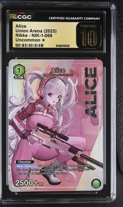 Union Arena GRADED Alice 069 Nikke U⭐ PRISTINE BLACK LABEL 10 CGC ENGLISH - Image 1