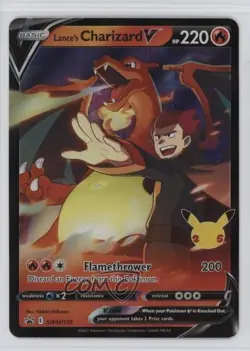 Lance's Charizard V (Celebrations Collection) Pokemon Sword & Shield Black Star - Image 1