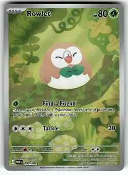 Rowlet 090/088 Holo Illustration Rare Perfect Order Pokemon Near Mint - Image 1
