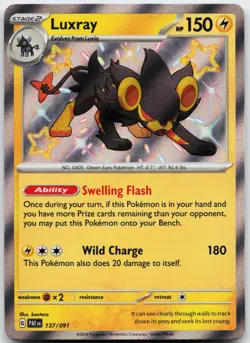 Luxray 137/091 Shiny Rare Paldean Fates Pokemon Near Mint - Image 1