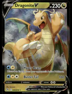 Dragonite V 049/078 Holo V Rare Pokemon GO Pokemon Near Mint - Image 1