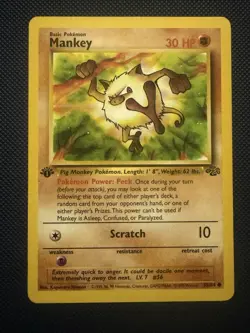 Pokemon TCG Mankey Jungle 1st Edition 55/64 - Image 1