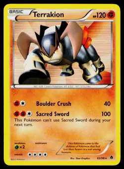 Terrakion - Holo #63/98 Rare Pokemon Emerging Powers NM - Image 1