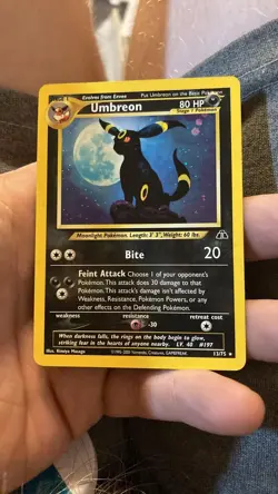 Nintendo Umbreon Neo Discovery Holo Rare 13/75 80 HP Stage 1 English 2001 - Image 1