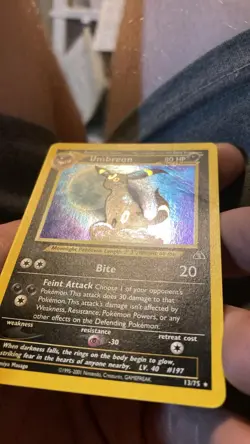 Nintendo Umbreon Neo Discovery Holo Rare 13/75 80 HP Stage 1 English 2001 - Image 2