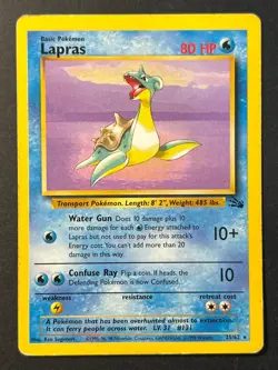Lapras 25/62 Fossil Unlimited Rare - WOTC Pokemon Card B MP - Image 1