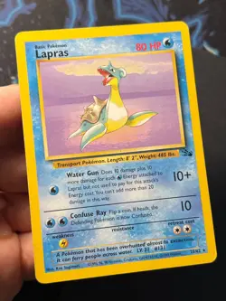 Lapras 25/62 Fossil Unlimited - Non Holo Rare - WOTC Pokemon Card LP - - Image 4