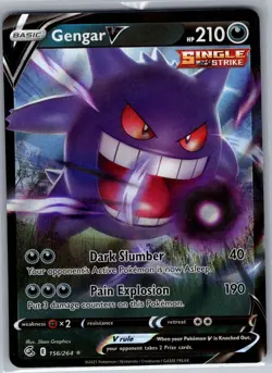 Gengar V 156/264 SWSH08: Fusion Strike - Pokemon Card - NM - Image 1