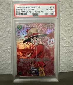 Manga Monkey D Luffy One Piece OP13 #118 PSA 10 (Proxy)!!! DEKO Karte!!! - Image 1
