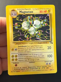 Magneton 26/62 Fossil Unlimited Rare - WOTC Pokemon Card LP - - Image 4