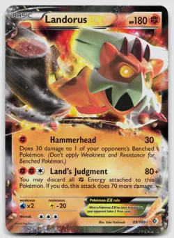 Landorus EX 89/149 Boundaries Crossed Holo Pokemon MP - Image 1