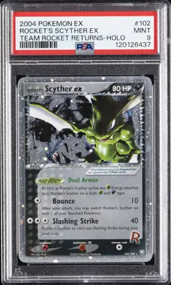 2004 POKEMON EX TEAM ROCKET RETURNS #102 ROCKET'S SCYTHER EX-HOLO PSA 9 - Image 1