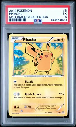 2014 POKEMON MCDONALD'S COLLECTION #5 PIKACHU PSA 5 - Image 1