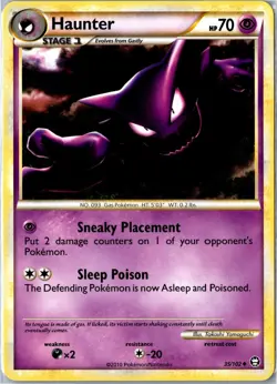 Pokemon Card - Haunter 35/102 HGSS Triumphant Uncommon Lightly Played - Image 1