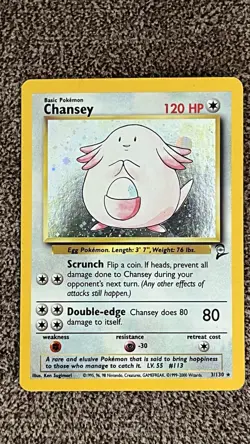 Pokemon TCG Chansey Base Set 2 Holo Unlimited Rare Card 3/130 MP - Image 1