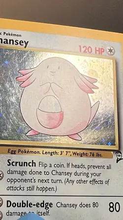 Pokemon TCG Chansey Base Set 2 Holo Unlimited Rare Card 3/130 MP - Image 3