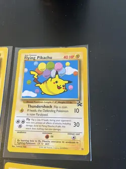 Pokemon Card LOT Flying Pikachu WOTC Black Star Promo surfing 25, 28, 4, and 1 - Image 2