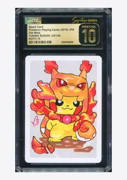 Pokemon CGC10 PRISTINE AUTO10 Spare Card Pikachu Yukina Suzuki 2019 Old Maid JPN - Image 1