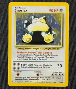 Snorlax No Symbol Error 11/64 Unlimited Holo Rare Jungle Pokemon Card - Image 1