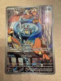Pokemon TCG Squirtle Stellar Crown Illustration Card 148/142 - Image 1