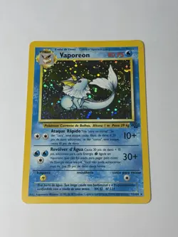 Pokemon Pokemon TCG Vaporeon 12/64 Jungle Holo Rare Vintage English Card MP - Image 1
