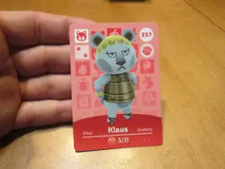 KLAUS # 257 Welcome To Animal Crossing New Leaf Horizons AMIIBO Card Series 3 - Image 1