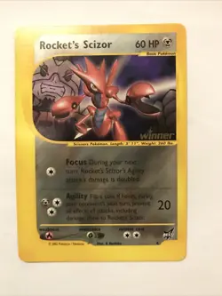 Rocket's Scizor Best of Game non-holo RARE Promo #4 Card Winner Stamp - Image 1