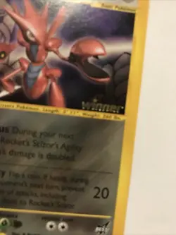 Rocket's Scizor Best of Game non-holo RARE Promo #4 Card Winner Stamp - Image 3