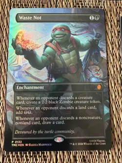 FOIL Moderately Played (READ DESC.) Waste Not (Borderless) Promo CMD: TMNT MTG - Image 1